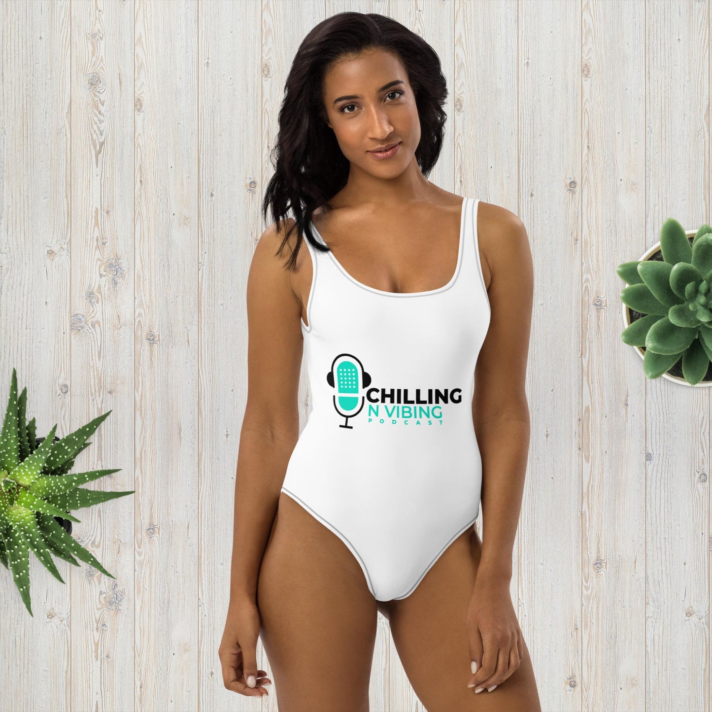 Chilling N Vibing Podcast One - Piece Swimsuit - CHILLING N VIBING π