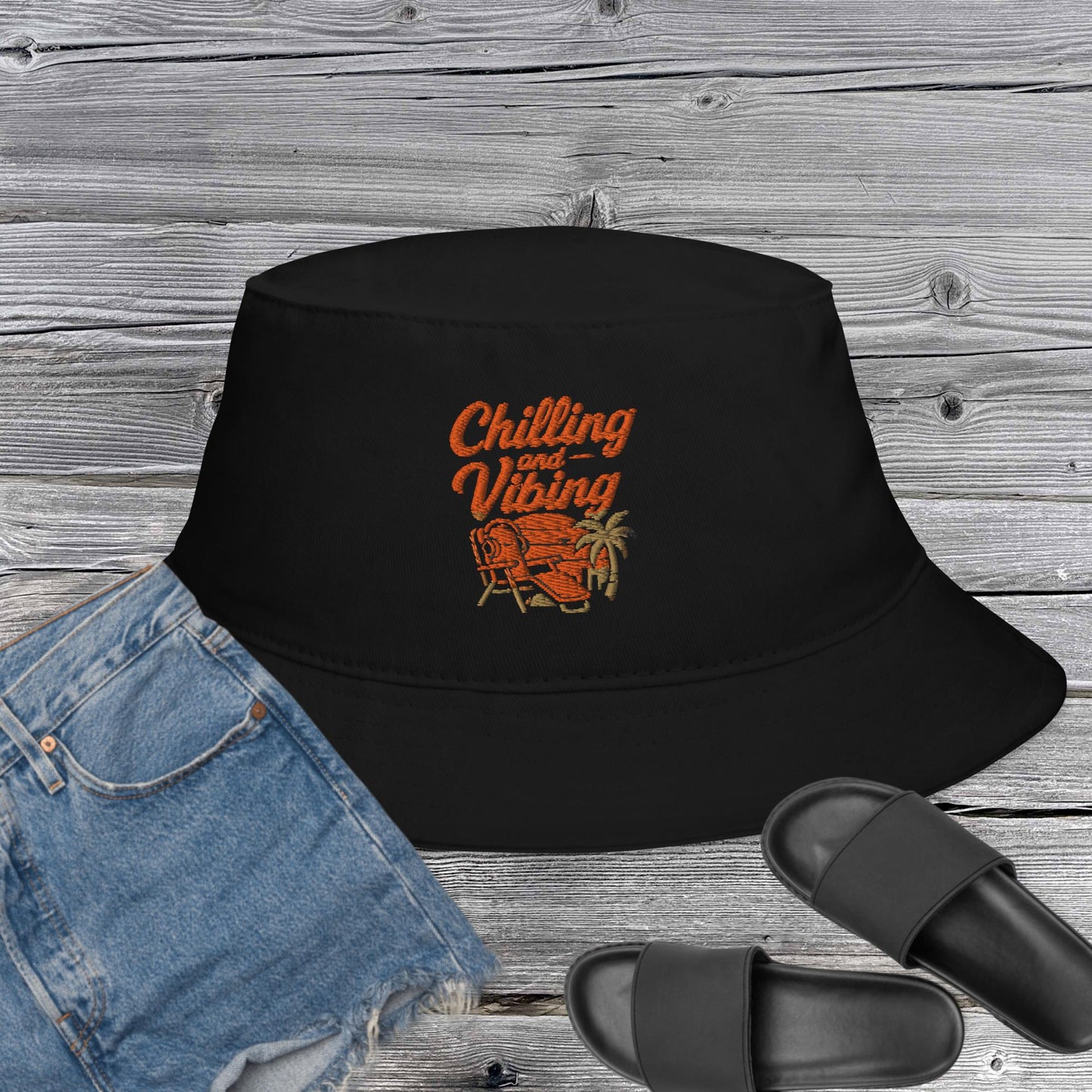 CHILLING N N VIBING BUCKET HAT - CHILLING N VIBING π
