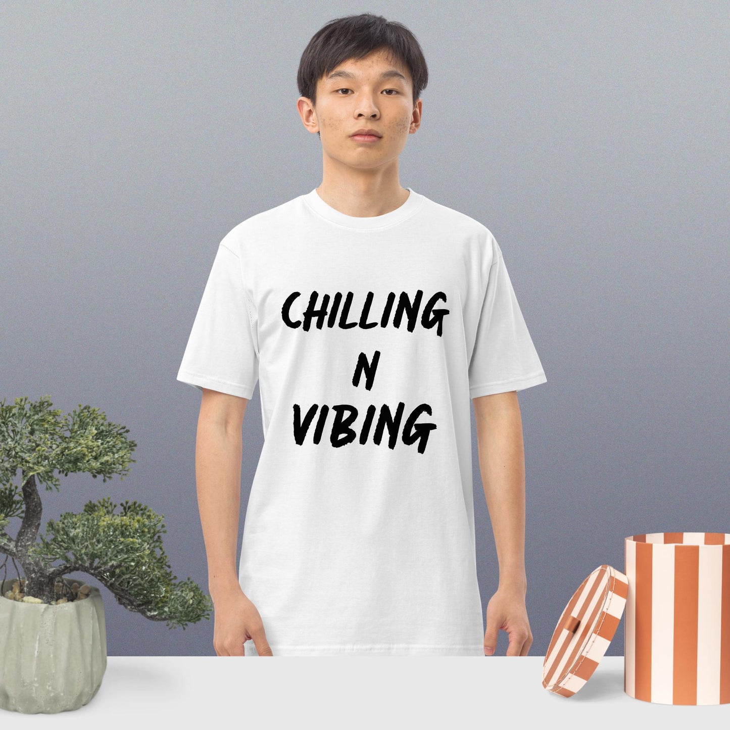 CHILLING N VIBING SHIRT CHALK DESIGN - CHILLING N VIBING π