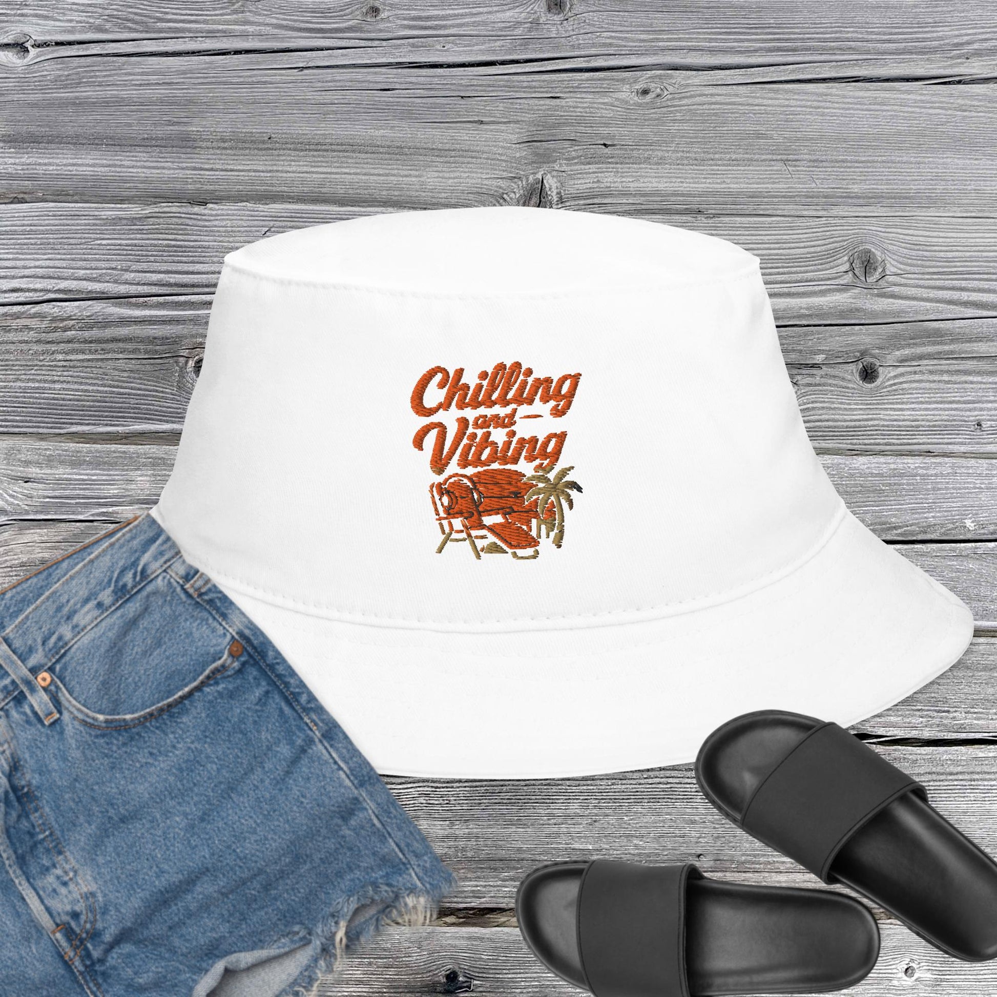 CHILLING N N VIBING BUCKET HAT - CHILLING N VIBING 😎