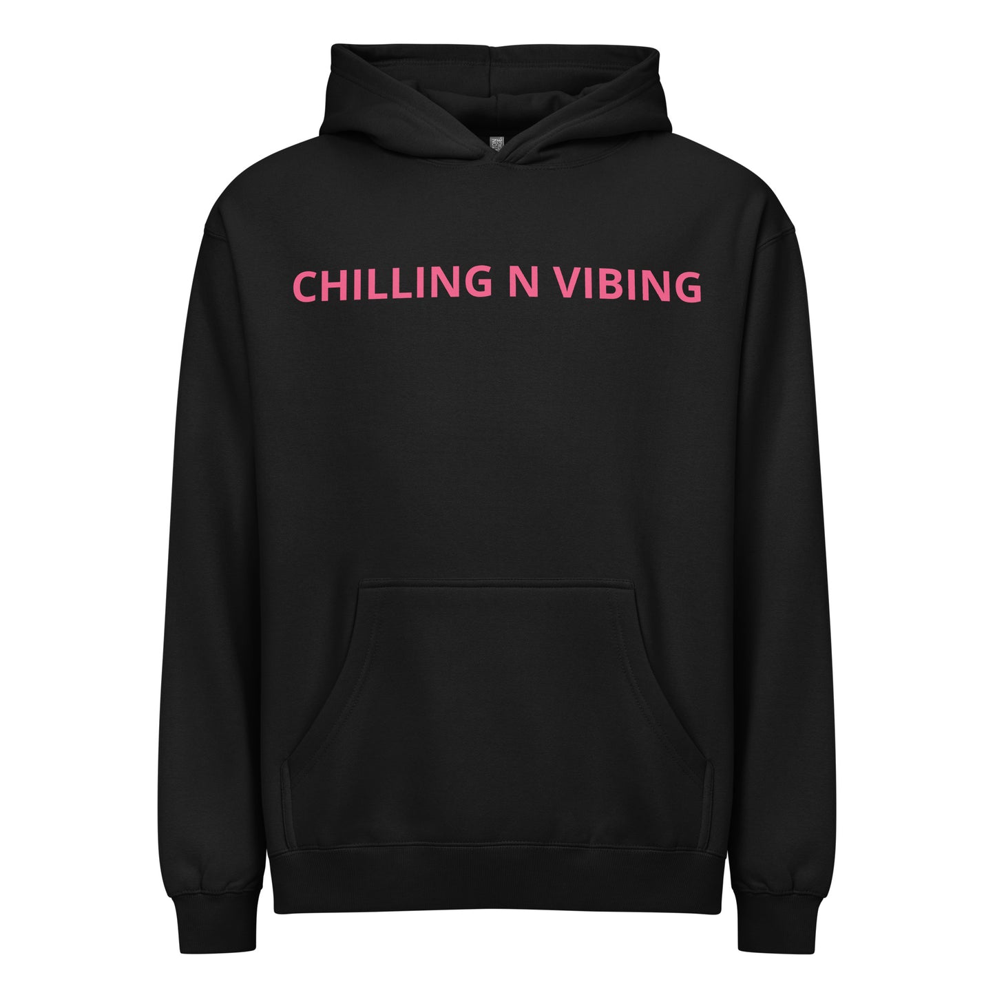 PINK AND BLACK CHILLING N VIBING HOODIE - CHILLING N VIBING 😎
