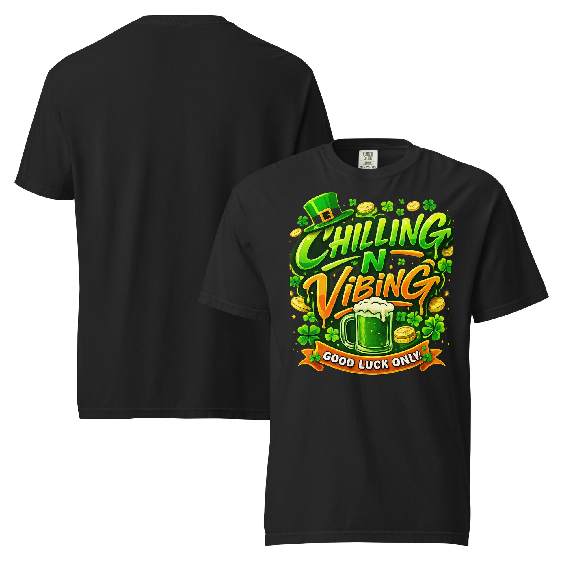 Chilling N Vibing ST Pattys Day T-shirt - CHILLING N VIBING 😎