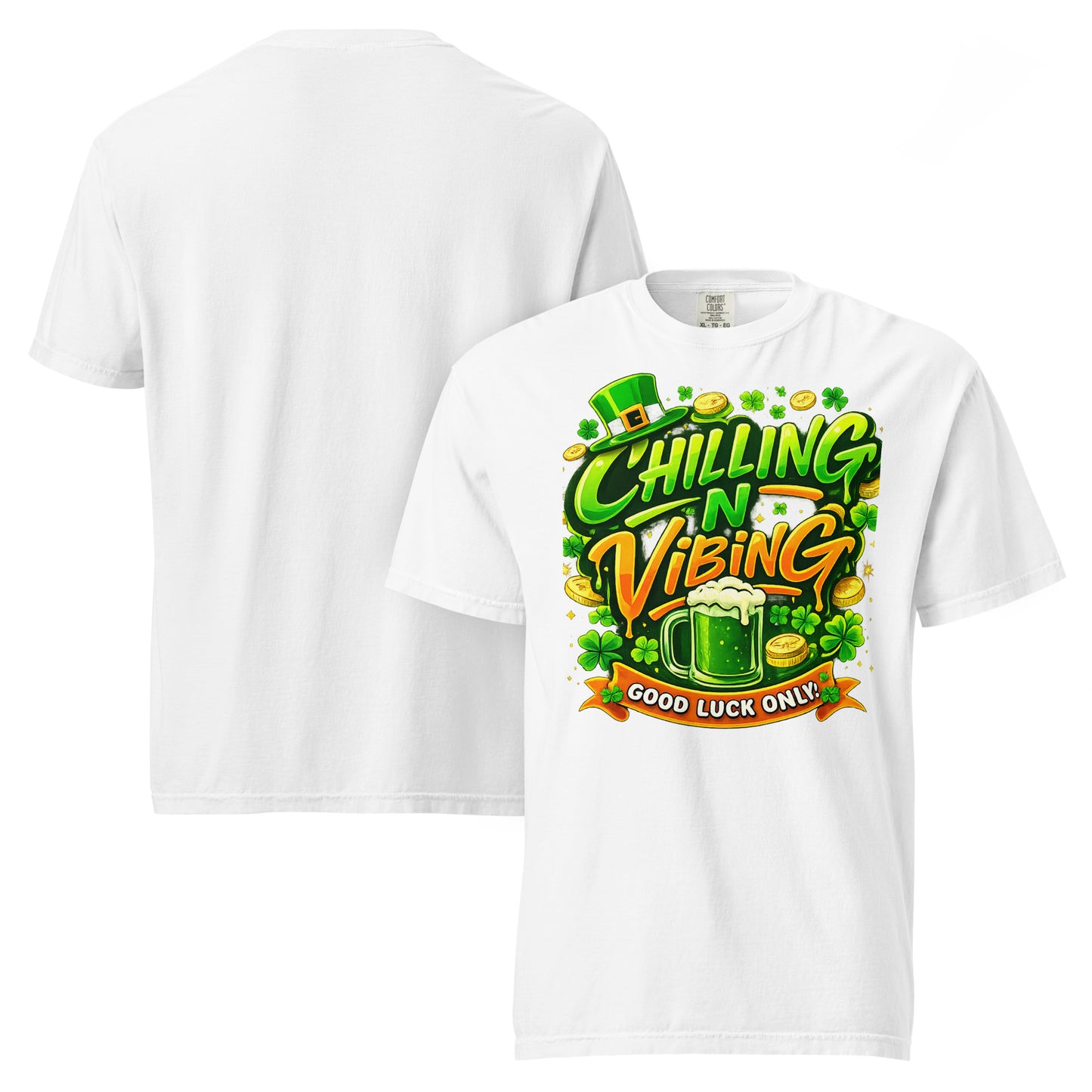 Chilling N Vibing ST Pattys Day T-shirt - CHILLING N VIBING 😎