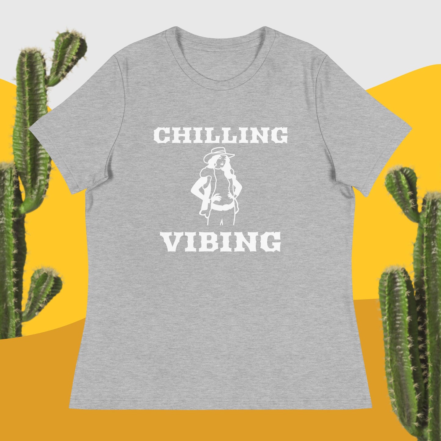 CowGirl Chilling n Vibing Women's Relaxed T-Shirt - CHILLING N VIBING 😎