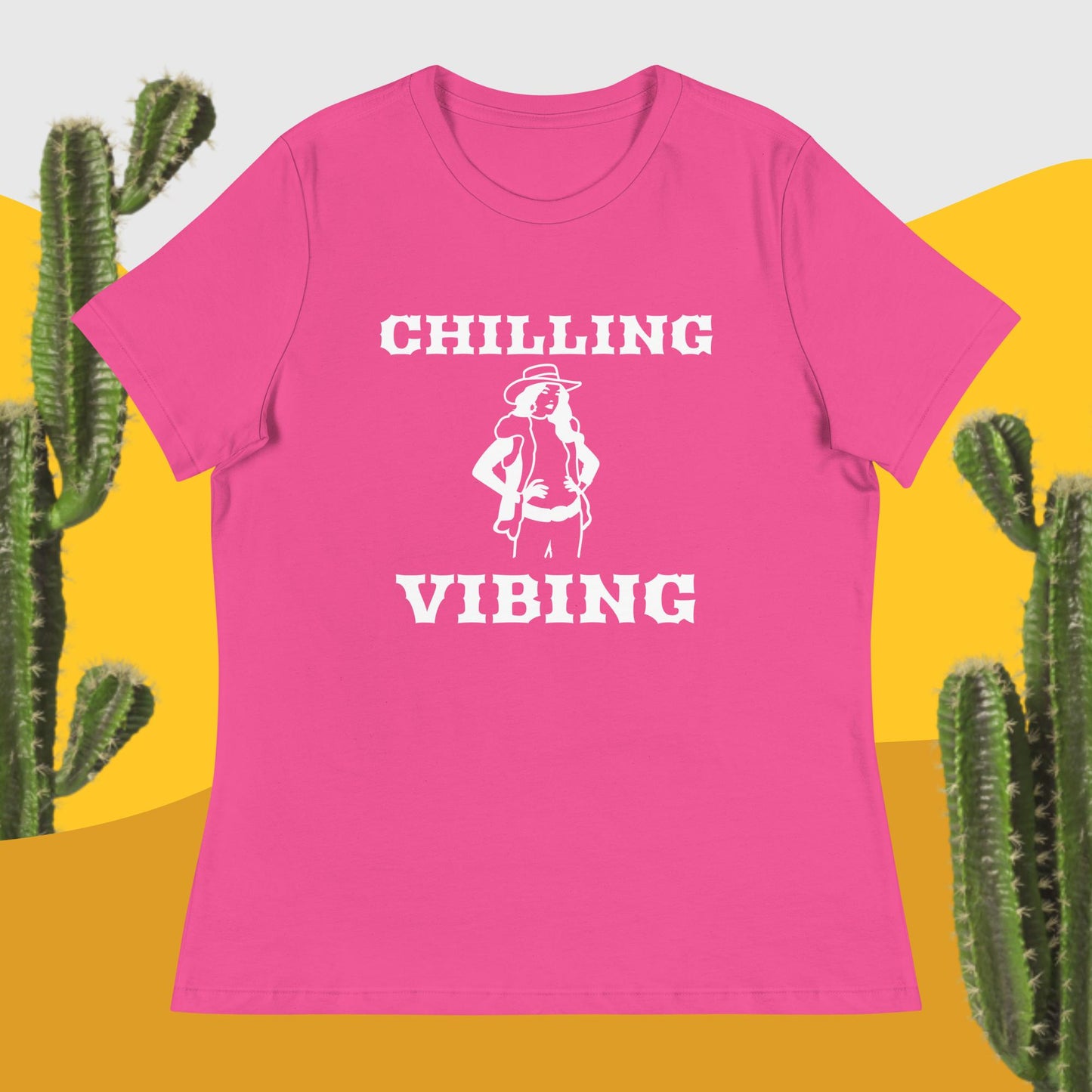 CowGirl Chilling n Vibing Women's Relaxed T-Shirt - CHILLING N VIBING 😎