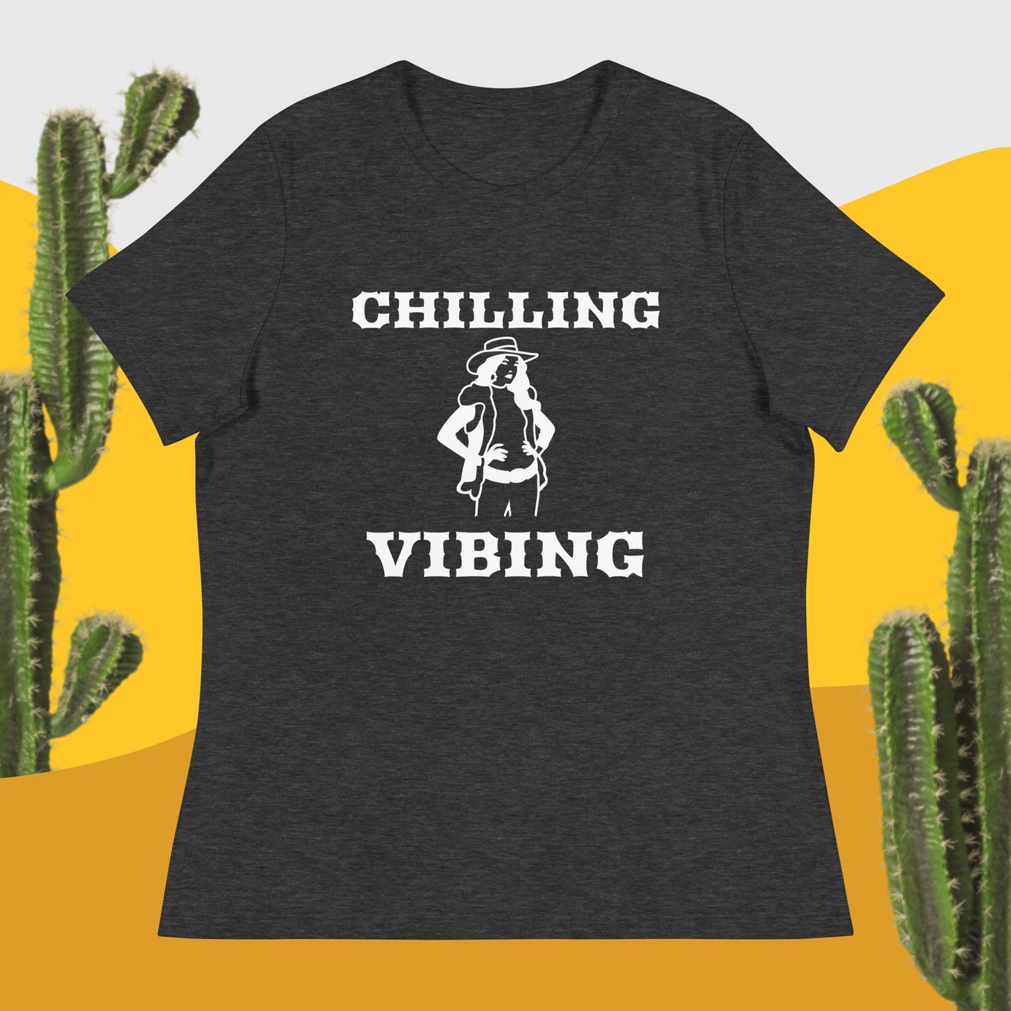 CowGirl Chilling n Vibing Women's Relaxed T-Shirt - CHILLING N VIBING 😎