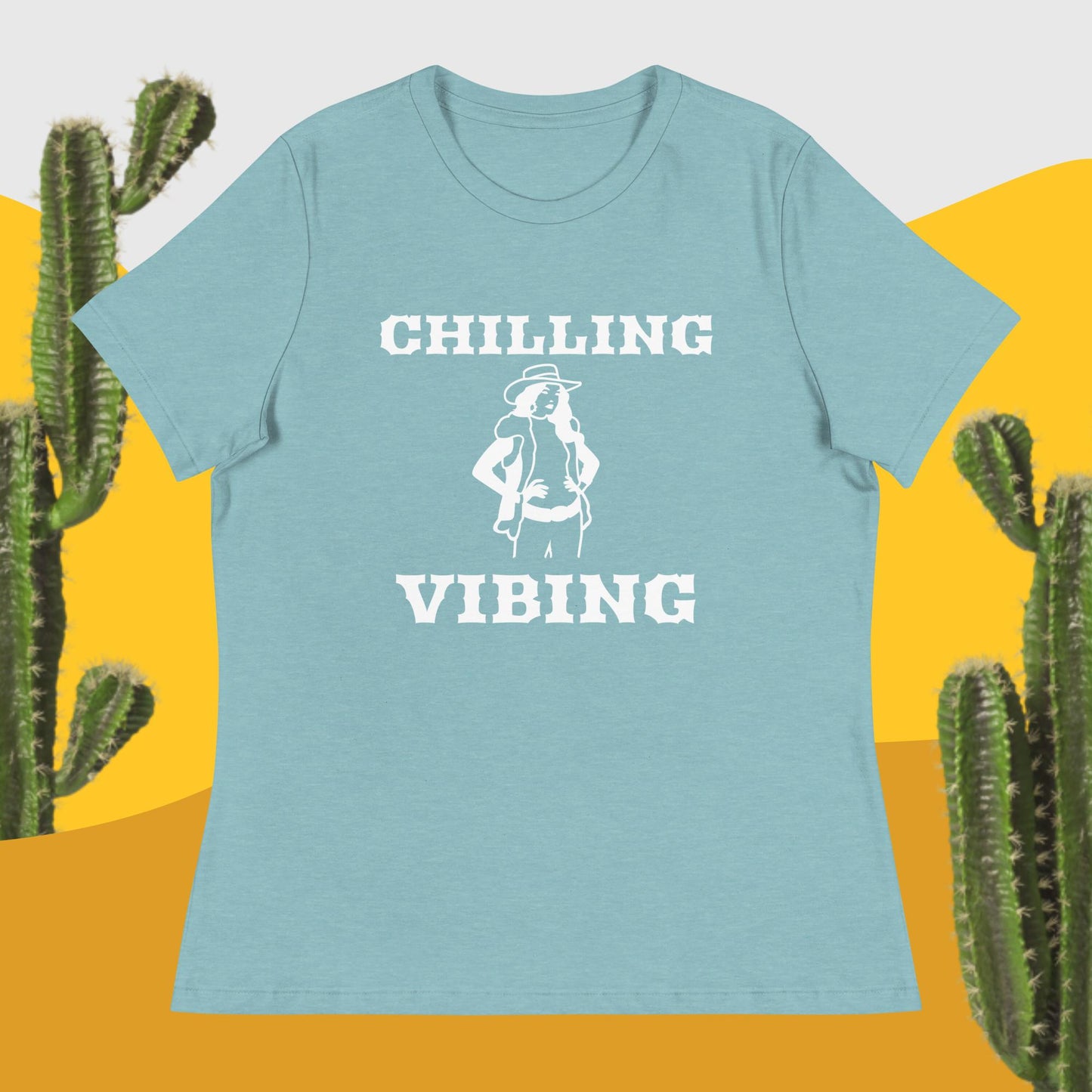 CowGirl Chilling n Vibing Women's Relaxed T-Shirt - CHILLING N VIBING 😎