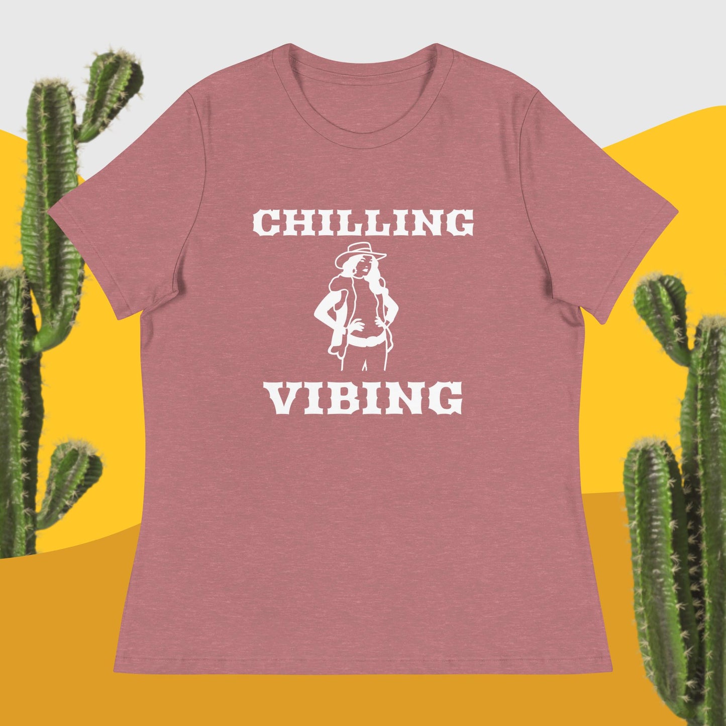 CowGirl Chilling n Vibing Women's Relaxed T-Shirt - CHILLING N VIBING 😎