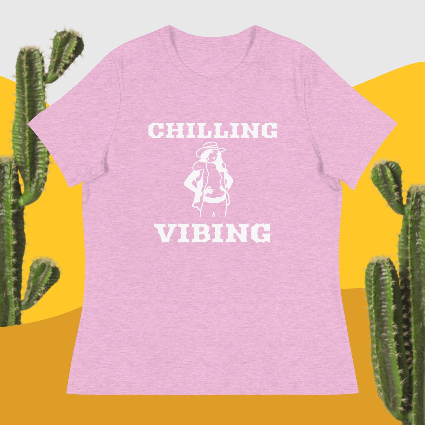 CowGirl Chilling n Vibing Women's Relaxed T-Shirt - CHILLING N VIBING 😎