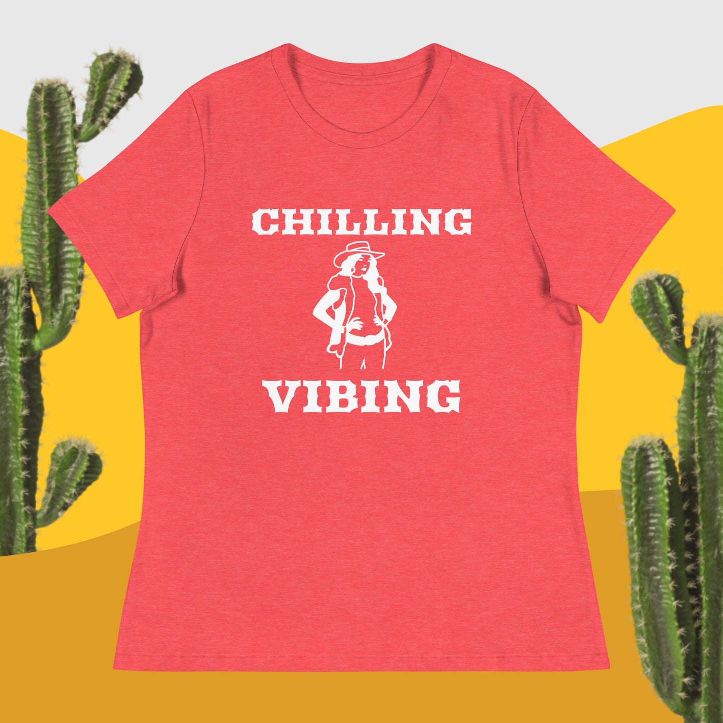 CowGirl Chilling n Vibing Women's Relaxed T-Shirt - CHILLING N VIBING 😎