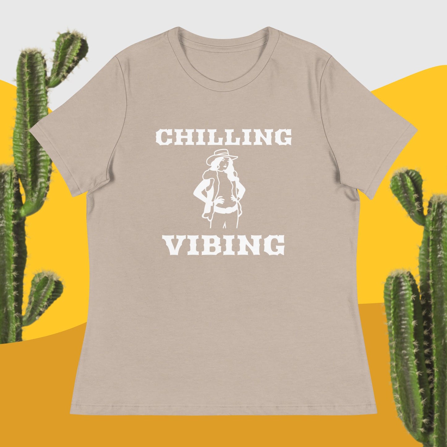 CowGirl Chilling n Vibing Women's Relaxed T-Shirt - CHILLING N VIBING 😎