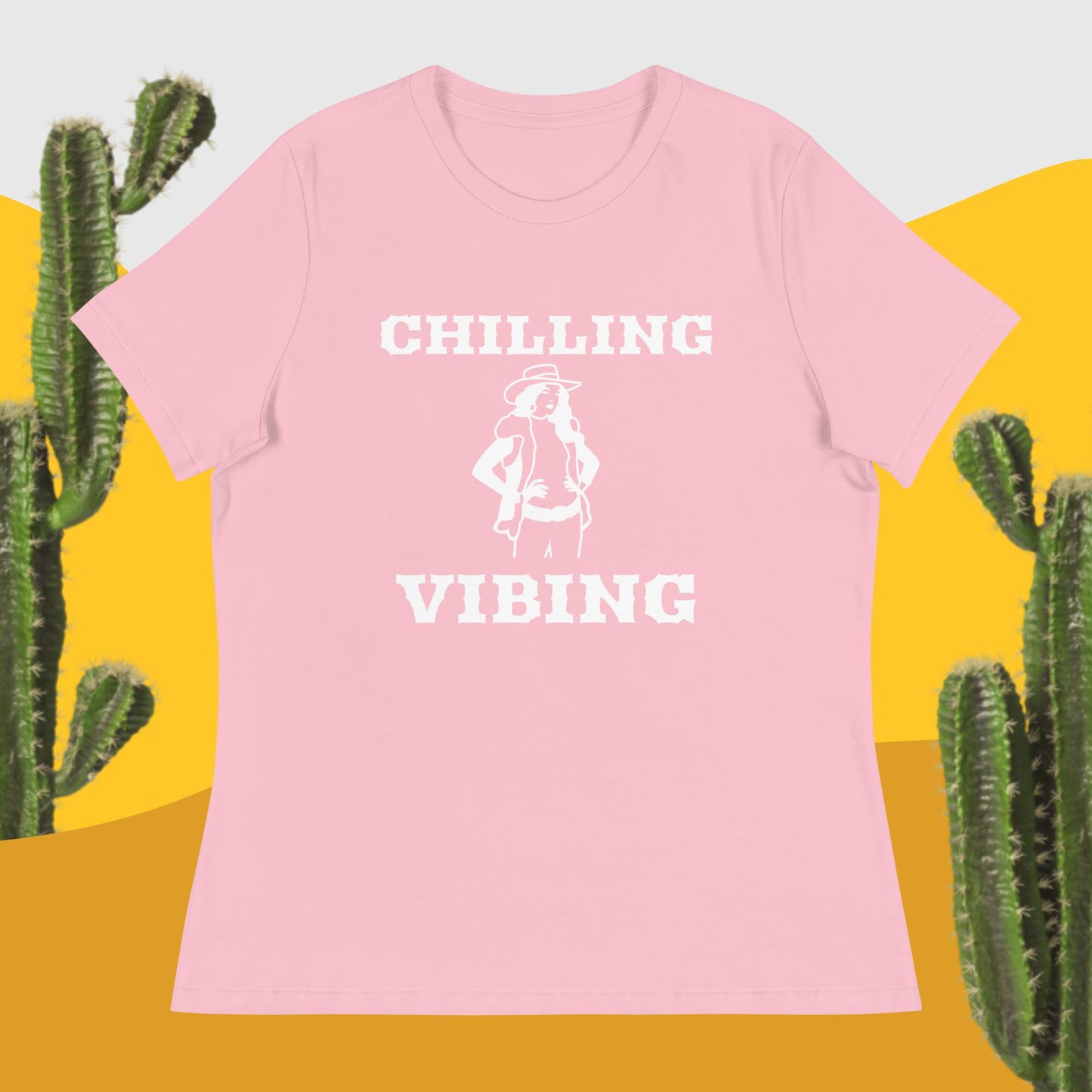 CowGirl Chilling n Vibing Women's Relaxed T-Shirt - CHILLING N VIBING 😎