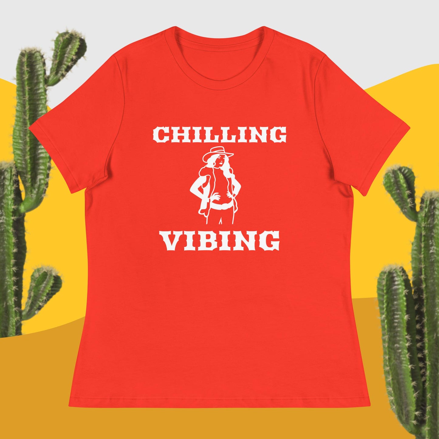 CowGirl Chilling n Vibing Women's Relaxed T-Shirt - CHILLING N VIBING 😎