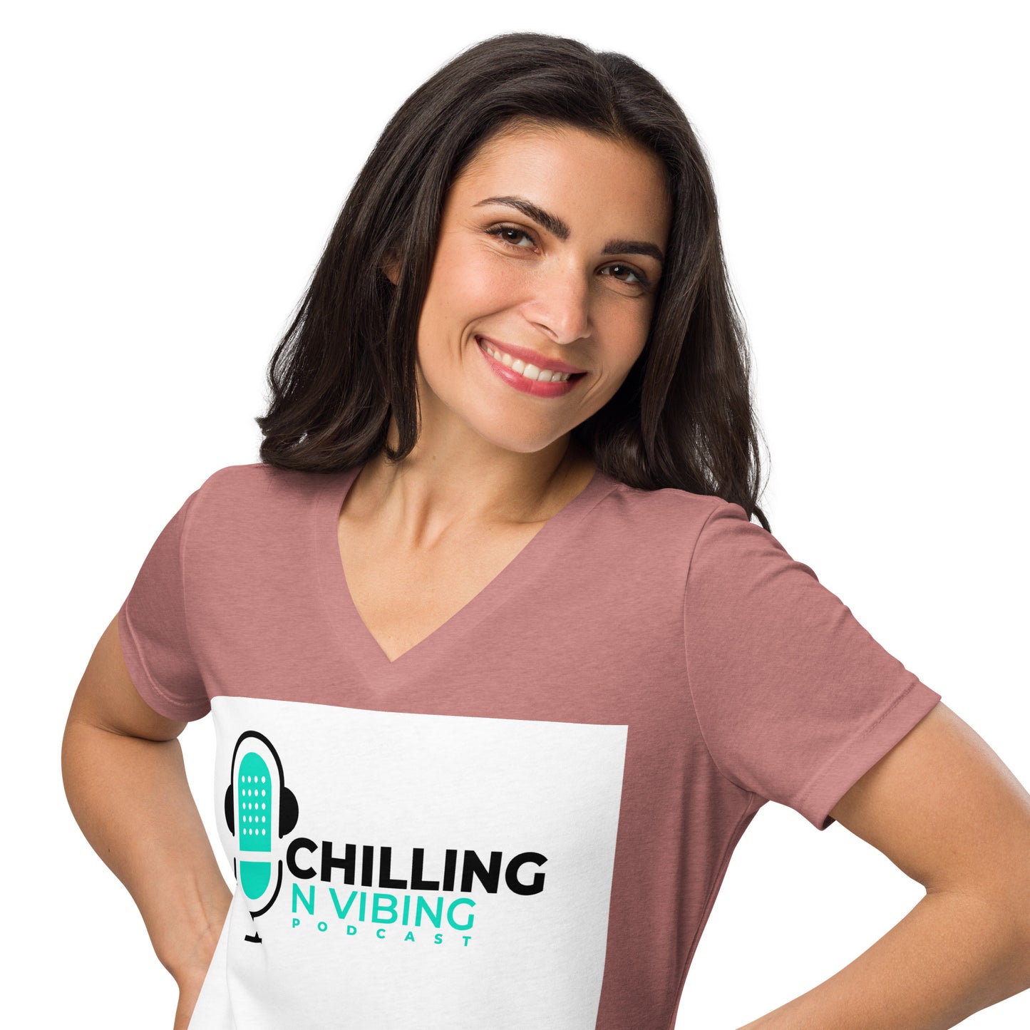 Chilling n Vibing Women’s relaxed v-neck t-shirt