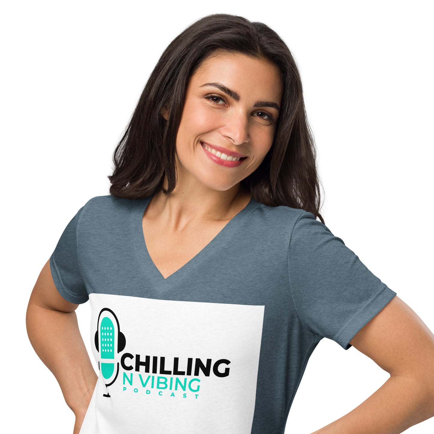 Chilling n Vibing Women’s relaxed v-neck t-shirt