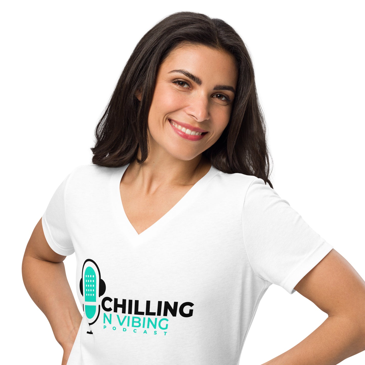 Chilling n Vibing Women’s relaxed v-neck t-shirt